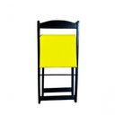 Ver imagem 4 de Conjunto Mesa Dobrável com 4 Cadeiras Preto Estofado Amarelo Redonda