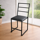 Ver imagem 1 de Cadeira Empilhável Moderna Reforçada Preta Assento Estofado Preto