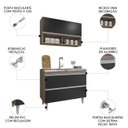 Ver imagem 3 de Balcão de Cozinha com Pia Inox 100cm Julia Z34 Freijó/preto - Mpozenato