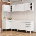 Ver imagem 1 de Armário de Cozinha Modulado de Canto Direito 5 Peças Cp43 Balcão sem Tampo Branco - Lumil Lumil Móve