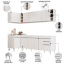 Ver imagem 3 de Armário de Cozinha Modulado de Canto Direito 5 Peças Cp43 Balcão sem Tampo Branco - Lumil Lumil Móve