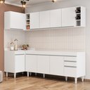 Ver imagem 2 de Armário de Cozinha Modulado de Canto Direito 5 Peças Cp43 Balcão sem Tampo Branco - Lumil Lumil Móve