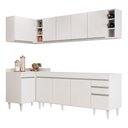 Ver imagem 1 de Armário de Cozinha Modulado de Canto Direito 5 Peças Cp43 Balcão sem Tampo Branco - Lumil Lumil Móve