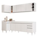 Ver imagem 2 de Armário de Cozinha Modulado de Canto Direito 5 Peças Cp43 Balcão sem Tampo Branco - Lumil Lumil Móve