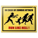 Ver imagem 1 de Placa In Case Of Zombie Attack Run Like Hell - 20 x 15 cm