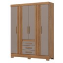 Ver imagem 1 de Guarda Roupa Alex4 Portas 3 Gavetas com Pés em Abs Nature Avelã - Henn - Briz