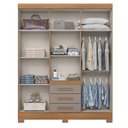 Ver imagem 2 de Guarda Roupa Alex4 Portas 3 Gavetas com Pés em Abs Nature Avelã - Henn - Briz