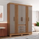 Ver imagem 5 de Guarda Roupa Alex4 Portas 3 Gavetas com Pés em Abs Nature Avelã - Henn - Briz