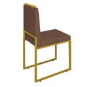 Ver imagem 1 de Cadeira Sala Jantar Barcelona – Base Dourado:marroom