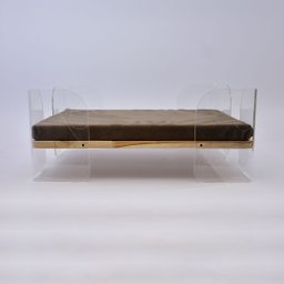 Cama em Madeira Teca com Estofado e Acrílico para Pets - 2