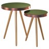 Conjunto de Mesas Laterais Sala de Estar Malaga Verde - 1