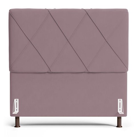 Cabeceira Cama Box Casal Queen Size Mel 160cm com Frame Veludo Rosê - Desk Design