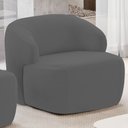 Ver imagem 2 de Kit 02 Poltronas Decorativa Fixa Orgânica para Sala Living Barolo L06 Veludo Grafite - Lyam Decor