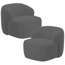 Ver imagem 1 de Kit 02 Poltronas Decorativa Fixa Orgânica para Sala Living Barolo L06 Veludo Grafite - Lyam Decor