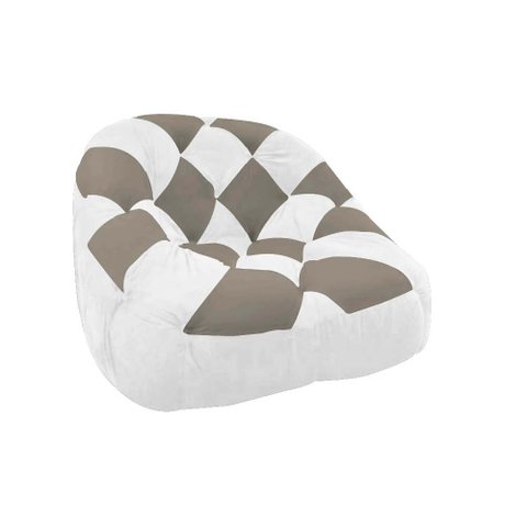 Poltrona Paloma Escritório Sala Pé Plástico Suede Branco e Suede Cappuccino - Dominic Decor