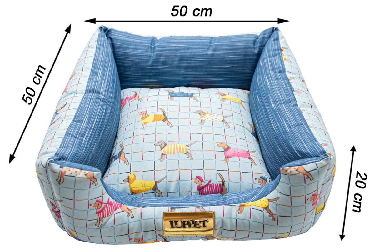 Cama para Cachorro Quadrada Impermeavel Luppet Azul Pets - M - 2