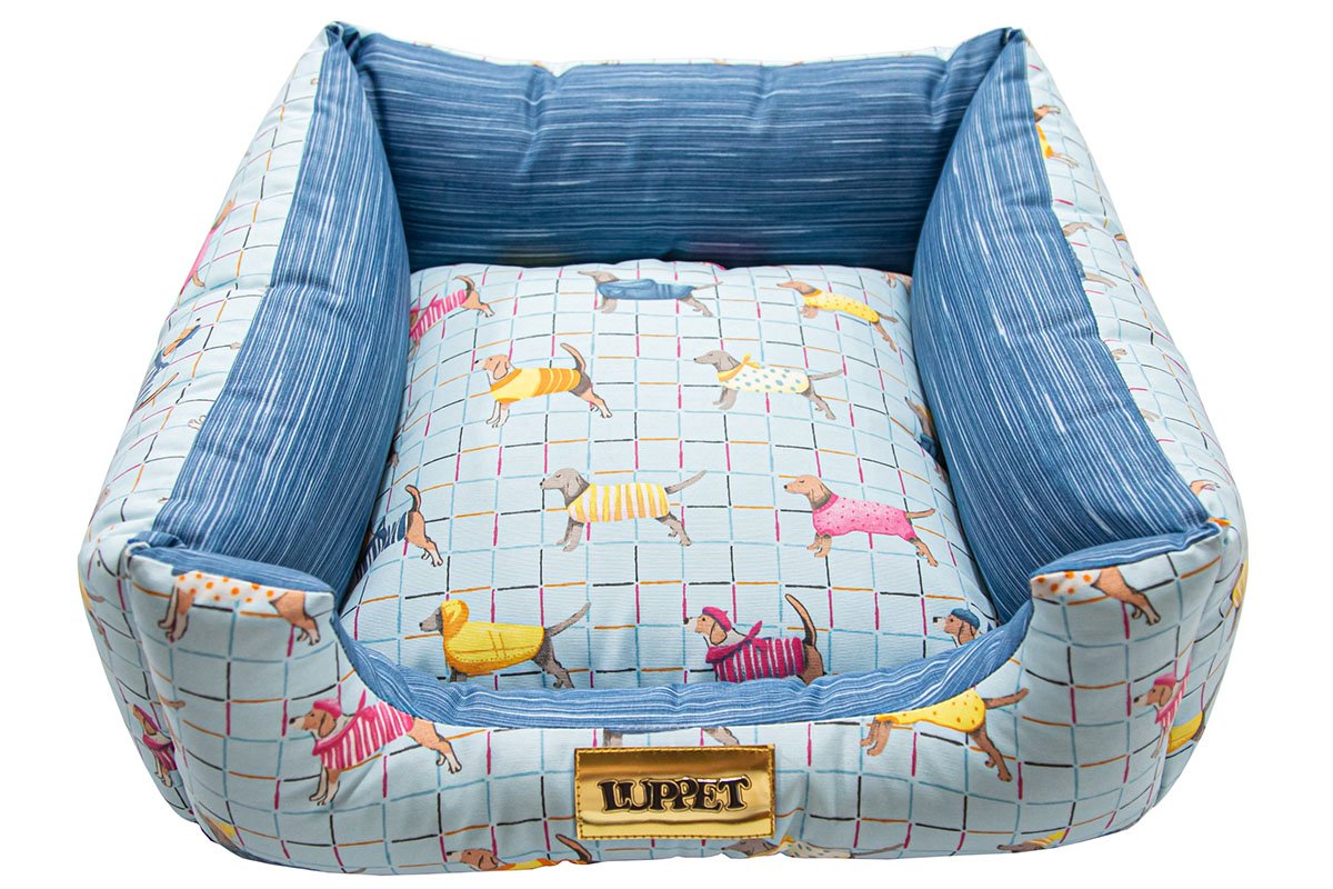 Cama para Cachorro Quadrada Impermeavel Luppet Azul Pets - M - 3