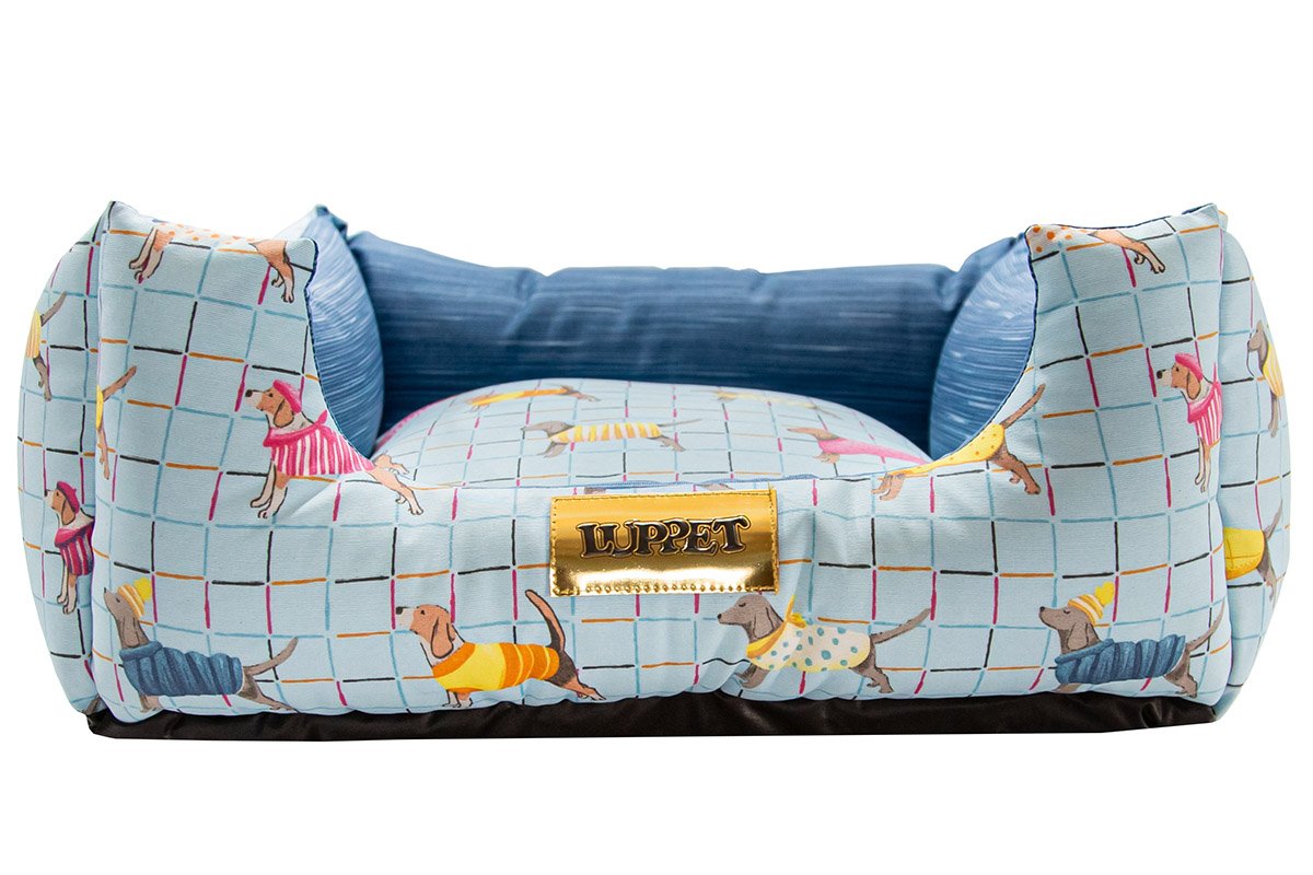 Cama para Cachorro Quadrada Impermeavel Luppet Azul Pets - M