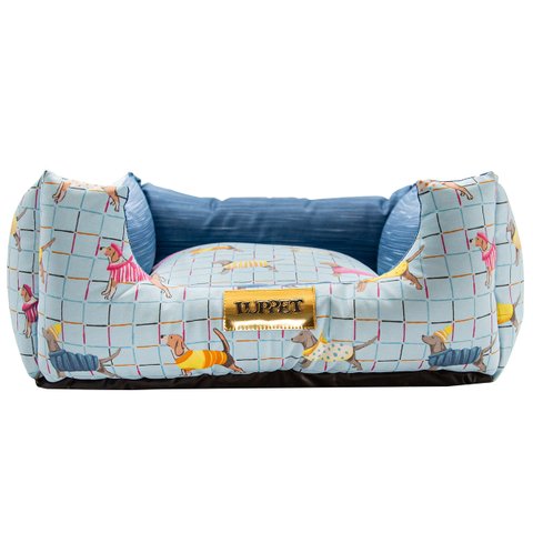 Cama para Cachorro Quadrada Impermeavel Luppet Azul Pets - M