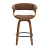 Banqueta Giratória Baixa Betim Rivatti Marrom Base Madeira - 1