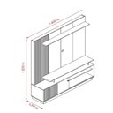 Ver imagem 4 de Painel para TV Ares 75" 160cm MDF MDP com Rodízios Cinamomo e Off White Madetec