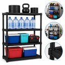 Ver imagem 1 de Estante Organizadora Plastica Preta 4 Prateleiras Multiuso Cozinha Lavanderia Despensa Garagem