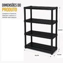 Ver mais imagens de Estante Organizadora Plastica Preta 4 Prateleiras Multiuso Cozinha Lavanderia Despensa Garagem