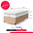 Ver imagem 6 de Cama Box Baú Solteiro Bege + Colchão Paris Molas Branco Suede Bege/branco