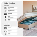 Ver imagem 5 de Cama Box Baú Solteiro Bege + Colchão Paris Molas Branco Suede Bege/branco