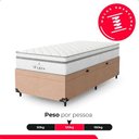 Ver imagem 7 de Cama Box Baú Solteiro Bege + Colchão Paris Molas Branco Suede Bege/branco