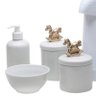 Potes, Garrafa, Molhadeira e Porta Álcool-gel Cavalinho Dourado Quarto Bebê Infantil Menina Menino - 2
