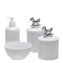 Ver imagem 1 de Potes, Molhadeira e Porta Álcool-Gel Cavalinho Prata Quarto Bebê Infantil Menina Menino