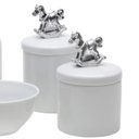 Ver imagem 2 de Potes, Molhadeira e Porta Álcool-Gel Cavalinho Prata Quarto Bebê Infantil Menina Menino