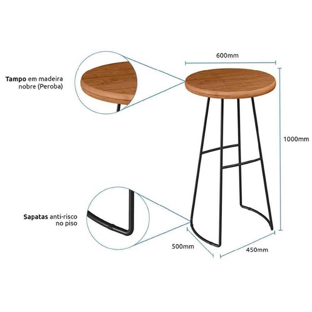 Kit Mesa Bistrô Alta Lena Com 02 Banqueta Bar Corino Amarelo - 5