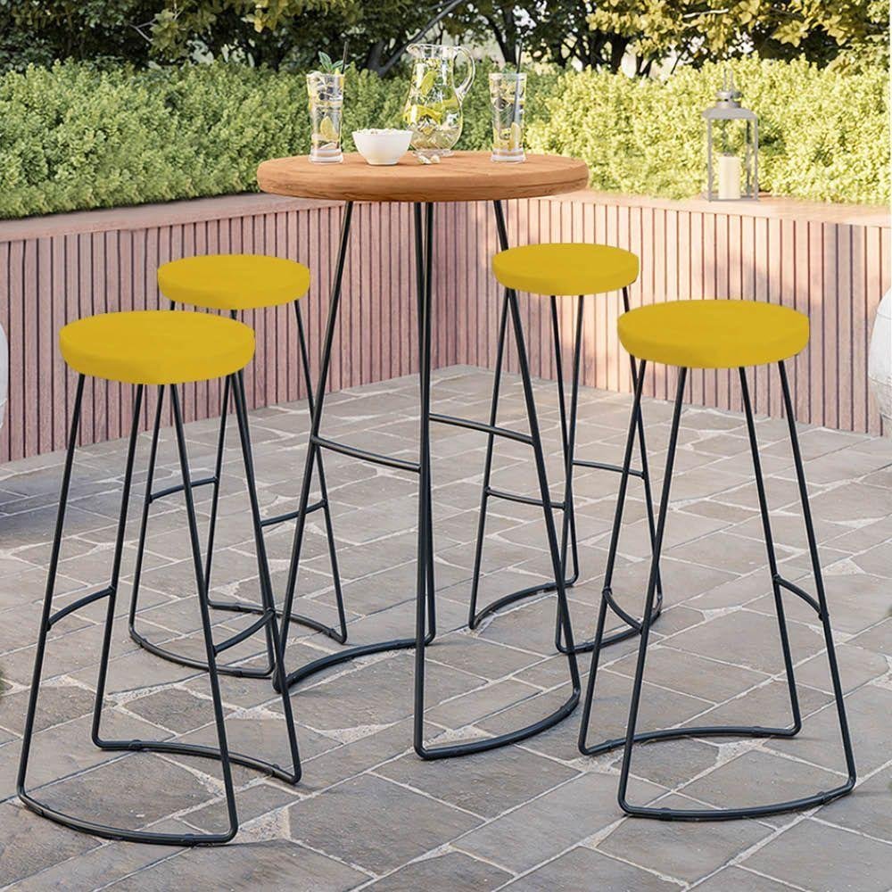 Kit Mesa Bistrô Alta Lena Com 02 Banqueta Bar Corino Amarelo - 2