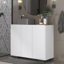 Ver imagem 2 de Gabinete Banheiro 3 Portas 90cm Multimóveis V5031 Branco/Preto