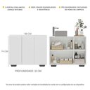 Ver imagem 3 de Gabinete Banheiro 3 Portas 90cm Multimóveis V5031 Branco/Preto