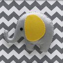 Ver imagem 2 de Quadro Decorativo Elefante Chevron Cinza Quarto Bebê Infantil Menina Menino