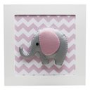 Ver imagem 1 de Quadro Decorativo Elefante Chevron Rosa Quarto Bebê Infantil Menina