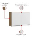 Ver imagem 2 de Armário Cozinha Aéreo 81cm com 2 Portas Leticia Amêndoa/branco A01 - D’Rossi