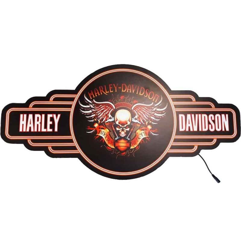 Placa Decorativa Mdf Com Led Harley Davidson - 2