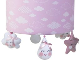 Lustre Tubular Chuva De Amor Rosa Quarto Bebê Infantil Menina - 2