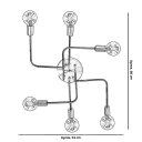 Ver imagem 4 de Lustre Sputnik 6 Braços Preto/Escovado Quarto Sala Cozinha