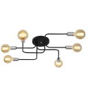 Ver imagem 3 de Lustre Sputnik 6 Braços Preto/Escovado Quarto Sala Cozinha
