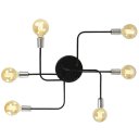 Ver imagem 2 de Lustre Sputnik 6 Braços Preto/Escovado Quarto Sala Cozinha