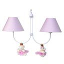Ver imagem 1 de Lustre 2l Simples com 2 Ursinhas Princesas Rosa Quarto Bebê Infantil Menina