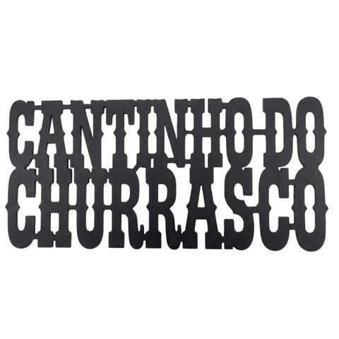 Placa Cantinho do Churrasco Churrasqueira Decoração MDF 3mm Preto Lançamento