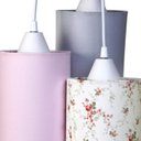Ver imagem 2 de Pendente 3 Tubinhos Rosa Provençal com Cinza Quarto Bebê Infantil Menina