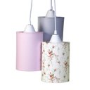 Ver imagem 1 de Pendente 3 Tubinhos Rosa Provençal com Cinza Quarto Bebê Infantil Menina