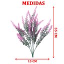 Ver imagem 5 de 12 Ramos Plantas Lavanda Artificiais Rosa com 35 Folhas 40cm